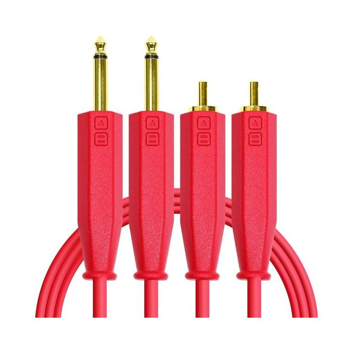 DJ TECHTOOLS- Chroma Cabels Audio RCA -JACK (6,3mm) 1,5 m- czerwony